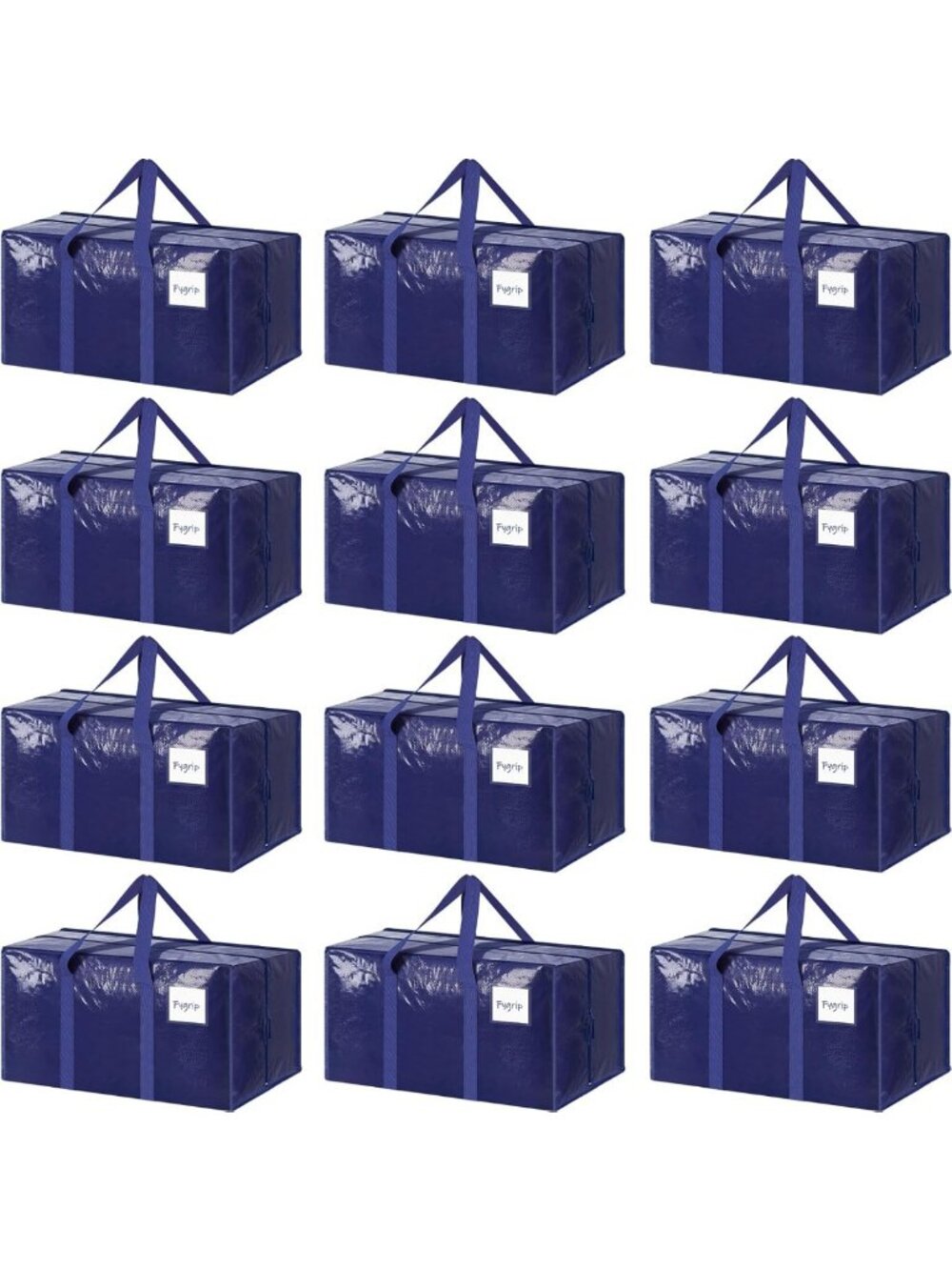 12 Pack Heavy Duty Large Moving Bags with Strong Zipper - Durable Storage